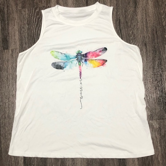 Watercolor Dragonfly 'Warrior' Tank Top, Sleeveless, Women's - Picture 1 of 4